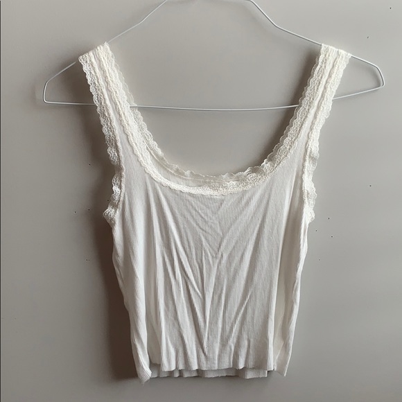 American Eagle Outfitters Tops - AEO Lace Ribbed Tank